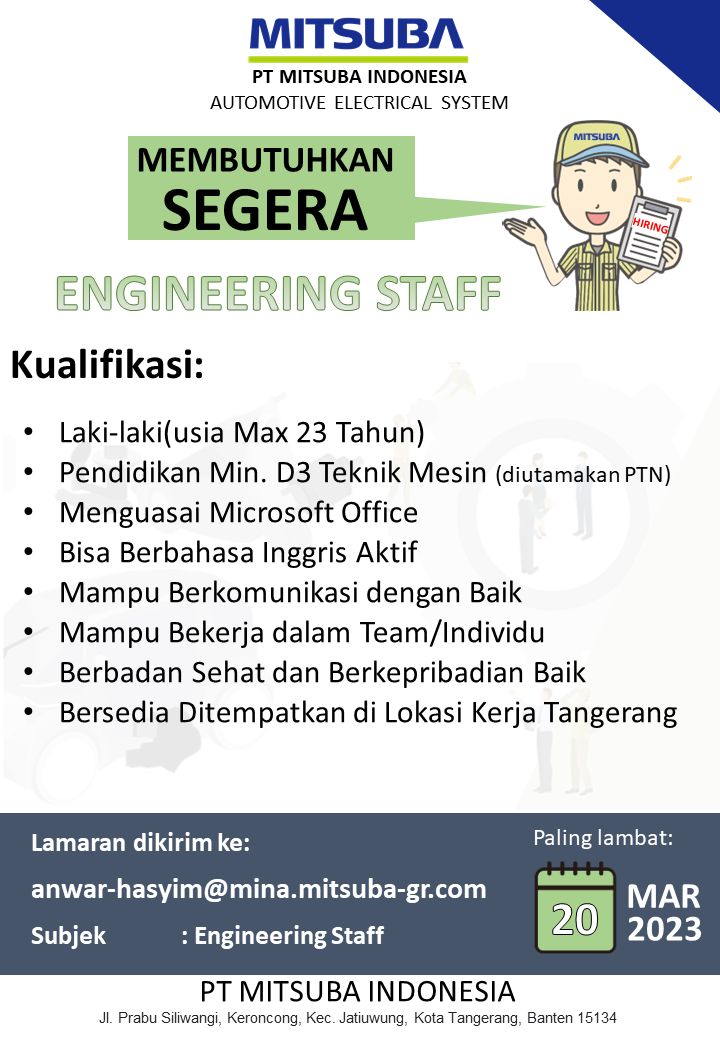 Pt Mitsuba Indonesia Departemen Teknik Mesin Sekolah Vokasi 4054